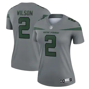 womens nike zach wilson gray new york jets inverted legend 